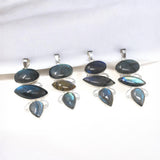 Labradorite Gemstone Pendant, Spiritual Healing Crystal Pendant, Sterling Silver Chakra Jewelry, Jewelry Supplies, Aura Cleansing Jewlery