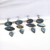 Labradorite Gemstone Pendant, Spiritual Healing Crystal Pendant, Sterling Silver Chakra Jewelry, Jewelry Supplies, Aura Cleansing Jewlery