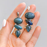 Labradorite Gemstone Pendant, Spiritual Healing Crystal Pendant, Sterling Silver Chakra Jewelry, Jewelry Supplies, Aura Cleansing Jewlery
