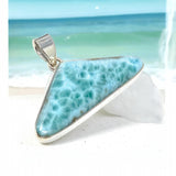 Larimar Gemstone Pendant, Bohemian Jewelry, Spiritual Healing Crystal Jewelry, Chakra Jewelry, December Birthstone Pendant, 34mm X 46.45mm
