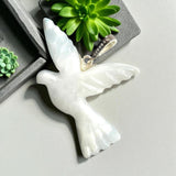 White Dove Larimar Diamond Pendant, Silver Bird Gemstone Jewelry, Spiritual Healing Crystal Pendant, Chakra Jewelry, December Birthstone