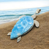 24g Rare Larimar Carved Turtle Pendant, Large Larimar Silver Pendant, Bohemian Jewelry, Genuine Dominican Republic Larimar Pendant