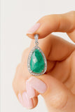 Emerald Diamond Pendant, Silver Pendant, May Birthstone Gemstone Pendant, Spiritual Healing Crystal Pendant, Aura Energy Chakra Jewelry