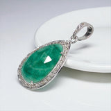 Emerald Diamond Pendant, Silver Pendant, May Birthstone Gemstone Pendant, Spiritual Healing Crystal Pendant, Aura Energy Chakra Jewelry
