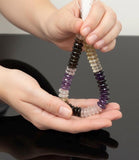 Natural Multi Stone German Cut Gemstone Beads - Rose Quartz/ Amethyst/ Citrine / Smokey Quartz/ Green Amethyst , Spiritual Healing Crystals