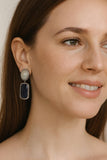 Genuine Sapphire Pave Diamond Earrings : Blue & White, Silver Fancy Sapphire Gemstone Earrings, Spiritual Healing Crystal Chakra Jewelry