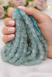 Aquamarine Faceted Nugget Beads, Gemstone Beads, Bulk Wholesale Beads, 7.5mm - 12mm, 10" Strand