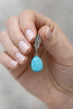 Natural Sleeping Beauty Turquoise Earrings, Pave Diamond Robin Egg Turquoise Earrings, Spiritual Healing Chakra Jewelry Gifts, 1.35” x 0.50”