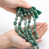 9.5" Natural Emerald Faceted Nugget Beads, Spiritual Energy Healing Gemstone Beads, Crystal Chakra Bulk Wholesale DIY Jewelry Making Beads