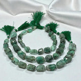 9.5" Natural Emerald Faceted Nugget Beads, Spiritual Energy Healing Gemstone Beads, Crystal Chakra Bulk Wholesale DIY Jewelry Making Beads