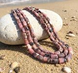 Full length pink opal gemstone strand for October birthstone jewelry and chakra designs