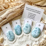 Larimar healing crystal cabochon for heart and throat chakra jewelry supplies