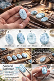 Natural Larimar Cabochon Loose Gemstone, Dominican Blue Larimar AAA, Pendant Ring Stone for Jewelry Making, Healing Chakra Crystal Gemstone