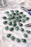 Emerald gemstone charm used in handmade necklace design, natural emerald birthstone jewelry necklace