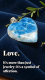 Large natural larimar heart pendant in 925 sterling silver ocean blue healing crystal necklace by Akstar Gems