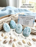 Natural larimar cabochon loose gemstone AAA Dominican blue larimar for ring and pendant jewelry making by Akstar Gems