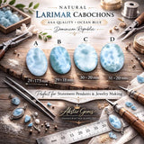 Natural larimar cabochon loose gemstone AAA Dominican blue larimar for ring and pendant jewelry making by Akstar Gems
