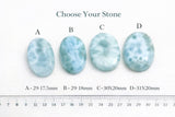 Selection of natural larimar cabochons displaying blue color variations for jewelry making stones