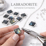 Labradorite gemstone connector used in handmade necklace and bracelet jewelry design