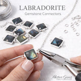 Labradorite gemstone connector used in handmade necklace and bracelet jewelry design