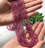 Pink sapphire beads strand natural faceted sapphire gemstone beads for jewelry making