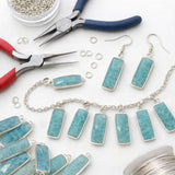 Amazonite gemstone charm used in handmade necklace and earrings jewelry design