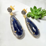 Blue sapphire diamond earrings perfect gift for her, September birthstone jewelry by Akstar Gems