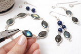 Labradorite gemstone connector used in handmade bracelet and earrings jewelry design
