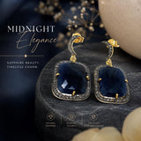 Handmade blue sapphire birthstone earrings gift for her