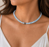 Blue Aquamarine birthstone necklace gift for her