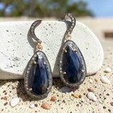 Sterling silver sapphire earrings with vintage inspired design
