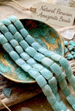 Blue green Amazonite gemstone beads for bracelets necklaces and earrings