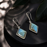 Labradorite chakra earrings for third eye and crown chakra energy