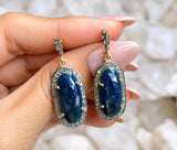 Handmade sapphire earrings for wife anniversary or birthday gift