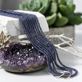 Faceted Iolite rondelle beads for handmade jewelry designs