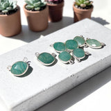 Peruvian Amazonite gemstone connector with silver loops at both ends