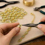 Lemon Topaz connectors used as links in a handmade gemstone bracelet