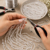 Natural Herkimer Diamond quartz crystal beads being handcrafted into jewelry by a professional jewelry designer.