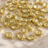 Faceted Lemon Topaz connectors displayed on neutral background