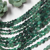 Emerald Beads, Natural Emerald Smooth Oval Gemstone Beads, Jewelry Making Supplies, May Birthstone, Bulk Beads, 13" Strand