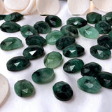 Freeform natural emerald rose cut gemstones approximately 9x7mm to 10x7.5mm for jewelry making