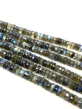 Natural Labradorite faceted heishi gemstone beads
