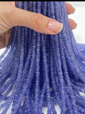 Tanzanite Beads, Natural AAA Faceted Rondelle Gemstone Beads, Jewelry Making Supplies, December Birthstone, Bulk Wholesale Beads, 16" Strand