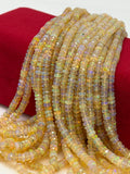 AAA+ Grade Ethiopian opal beads 3.5–4.5mm with faceted rondelle cut and colorful fire