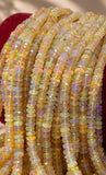 Ethiopian Opal Beads, Natural Ethiopian Welo Opal Beads, Faceted Rondelle Opal Beads 3.5–4.5mm, Multi Fire Gemstone Beads, 16" Strand