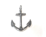 CZ Micro Pave Anchor Charm, Silver Plated Lucky Charm, Jewelry Supplies for DIY Jewelry Making, Wholesale Bulk Charms