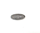Silver Connectors, Silver Charm, Oval Connector, Jewelry Supplies, DIY Jewelry, Bracelet Connector, Jewelry Connectors, Pave Connectors