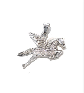Horse Pendant, Animal Jewelry, Silver Horse Pendant, CZ Micro pave Horse Pendant, Animal Pendant, Jewelry Supplies, Jewelry Making