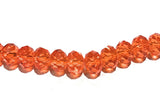 Rondelle Beads, Glass Beads, Faceted Glass Beads, Faceted Beads, Orange Beads, DIY Jewelry, Beading Supplies, Jewelry Supplies, 8x6mm, 72 pc