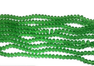 Rondelle Beads, Crystal Beads, Glass Beads, Faceted Glass Beads, Green Glass Beads, Green Beads, Jewelry Supplies, Beading Supplies, 8X6mm